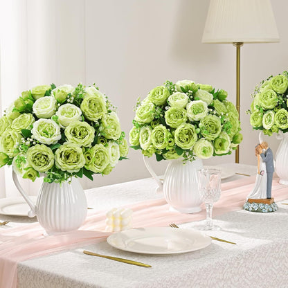 MARTINE MALL 2 Packs Peonies Artificial Flowers, Light Pink Artificial Peonies, Silk Peonies Flowers Fake Peonies Artificial Flowers Peonies Bouquet for Centerpiece Table Wedding Party Home Decor