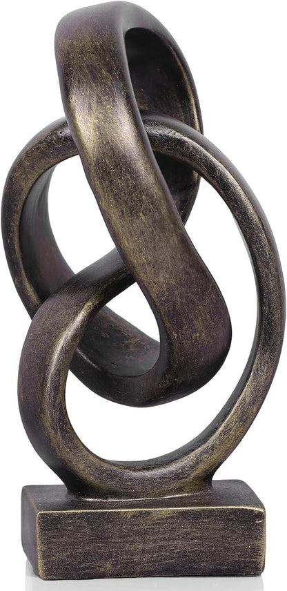 DOVDOV Abstract Black Knot Sculpture, Geometric Decor, Black Decorative Piece for Living Room Coffee Table or Bookshelf Top, Office Coffee Table or Entryway Console Decor.