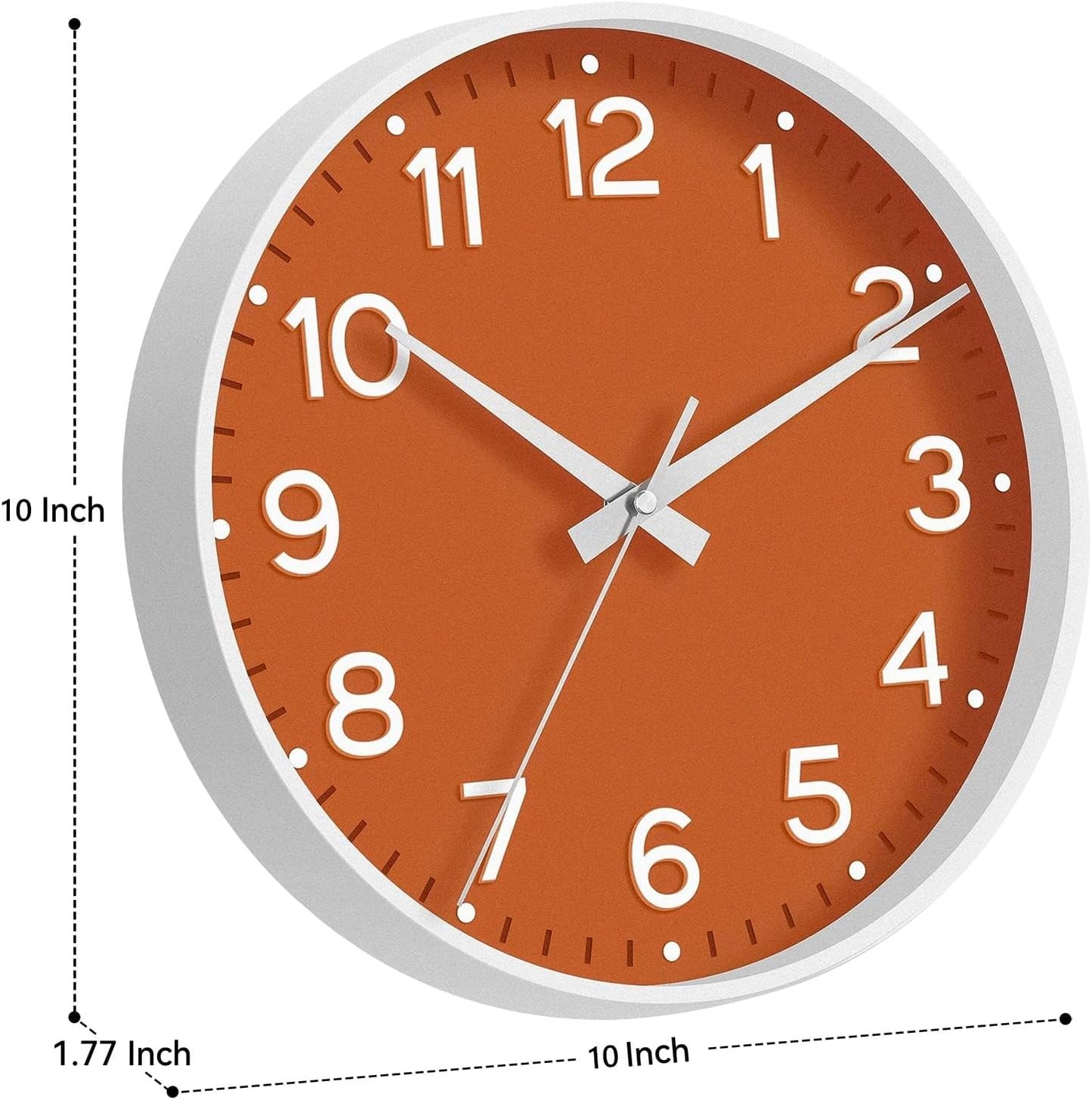 Roymnie Wall Clock Green, Silent Wall Clocks Battery Operated 8 Inch-Modern Non Ticking Analog Clock Decorative for Kitchen Office Bathroom Bedroom(Gold)
