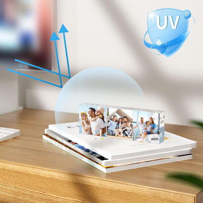 AITEE 4x6 Acrylic Picture Frames 3 Pack, 20% Thicker Block, Clear Picture Frames Freestanding Double Sided Magnetic Acrylic Lucite Frameless Transparent Square Frame Gift for Desktop Display