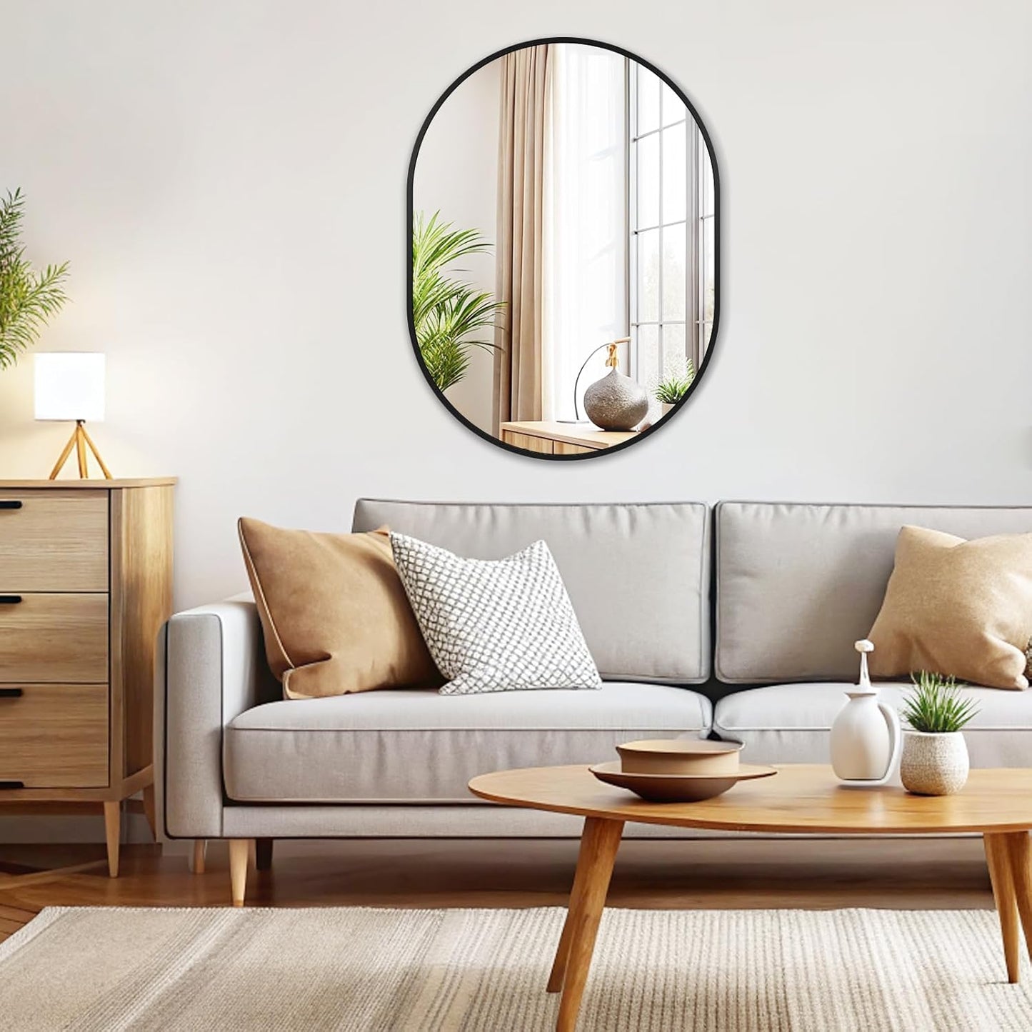 Fabuday Black Arch Bathroom Mirror for Wall - 20x28 Arched Mirror for Over Sink, Metal Framed Mirror for Hanging in Living Room, Bedroom, Entryway, Hallway