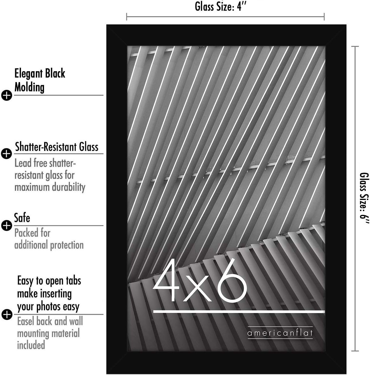 Americanflat 24x36 Poster Frame with Polished Plexiglass - Streamline Collection - Thin Border Picture Frame for Wall Display - Hanging Hardware Included - Black - Colors A