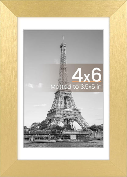 upsimples 8x10 Picture Frame, Display Pictures 5x7 with Mat or 8x10 Without Mat, Wall Hanging Photo Frame, Black, 1 Pack - Colors A