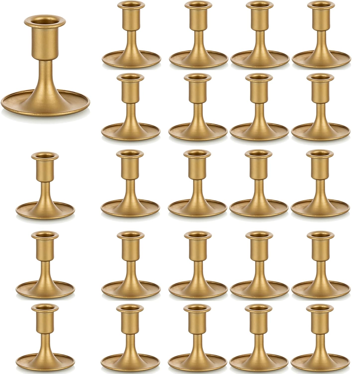 Candlestick Holders Taper Candle Holders, Romadedi Gold Candle Stick Candle Holder for Table Centerpiece, Wedding Reception, Festive Christmas Mantel Decoration or Home Decor, Set of 2