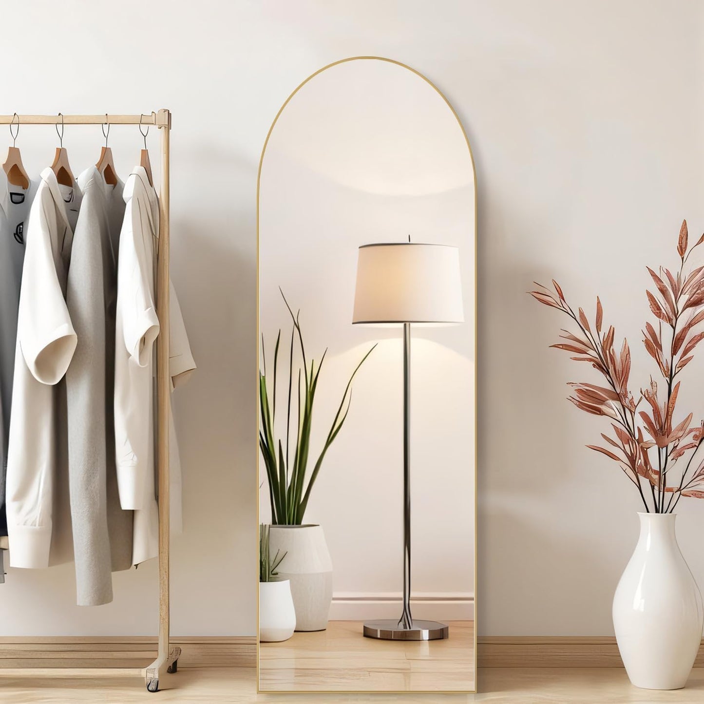 Mirror Full Length, Upgraded 16"x59" Body Wall Mirrors with Shatter-Proof Glass, Floor Standing, Hanging or Leaning, Tall Mirror with Stand Aluminum Alloy Frame for Bedroom Cloakroom