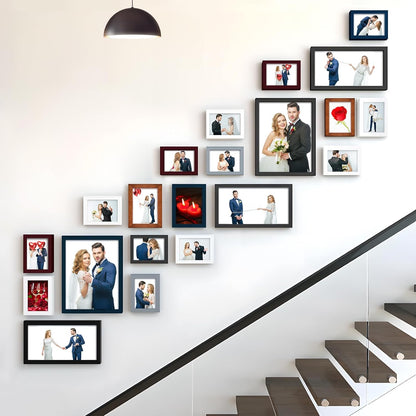 RPJC 5x7 Picture Frames Made of Solid Wood High Definition Glass for Table Top Display and Wall Mounting Photo Frame Black