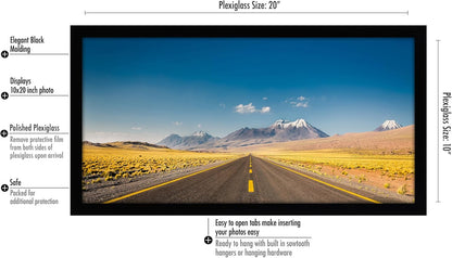 Americanflat 12x18 Poster Frame with Shatter-Resistant Glass - Signature Collection - Gallery-Style Frames Made of Engineered Wood - Photo Frame for Wall Display - Black - Colors B