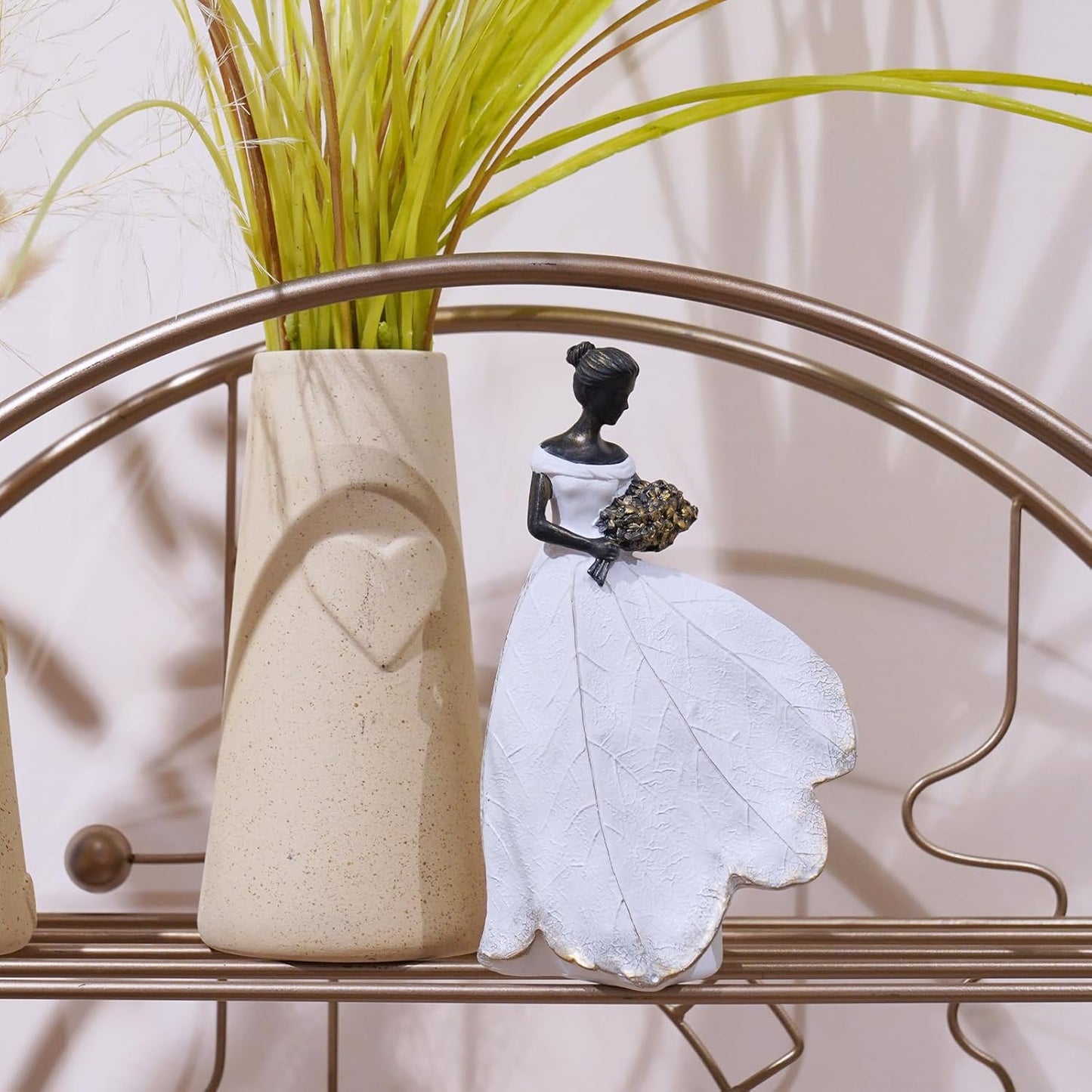 Guichifun Fairy Statue Collection Home Decoration - Leaf Angel Girls Resin Modern Table Decor for Living Room Office Sculpture Decor for Women Indoor Rustic Figurines Gift 5 x 3 x 7.5 Inch