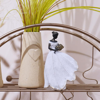 Guichifun Fairy Statue Collection Home Decoration - Leaf Angel Girls Resin Modern Table Decor for Living Room Office Sculpture Decor for Women Indoor Rustic Figurines Gift 5 x 3 x 7.5 Inch