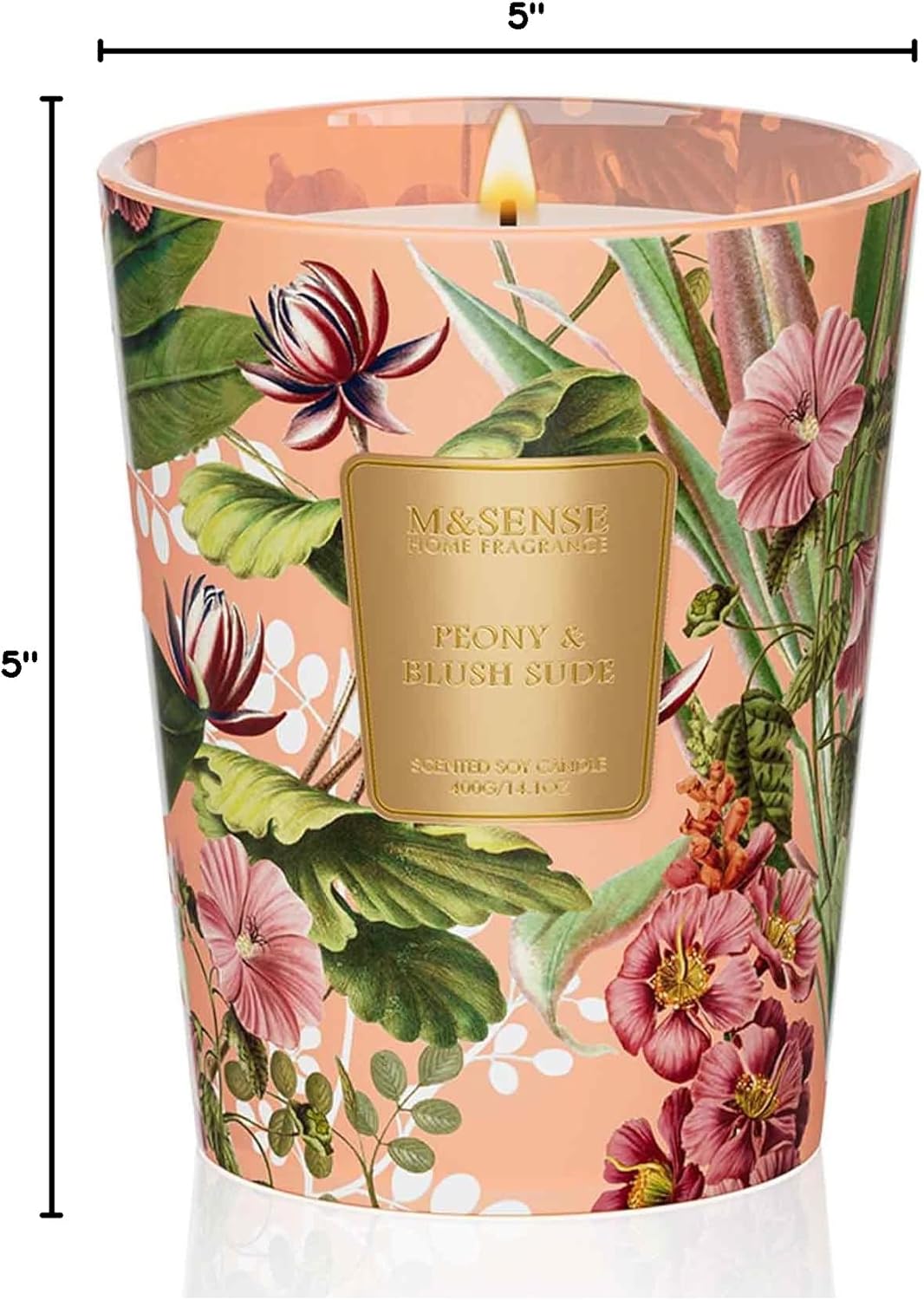 M&SENSE Jasmine Candles Highly Scented 3 Wick 35oz 150 Hours Burn Extra Large Jar Candles for Women, Natural Soy Wax Aromatherapy Candle for Stress Relief, Meditation, Yoga, Spa - Colors A