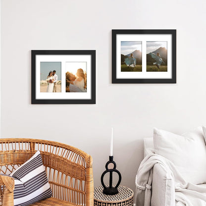 DUENPY 14x26 Collage Picture Frame 4x6 Collage Picture Frame Displays Twelve 4x6 inch Photos Available Horizontal Wall Mounting Display and Vertical Black - Colors B
