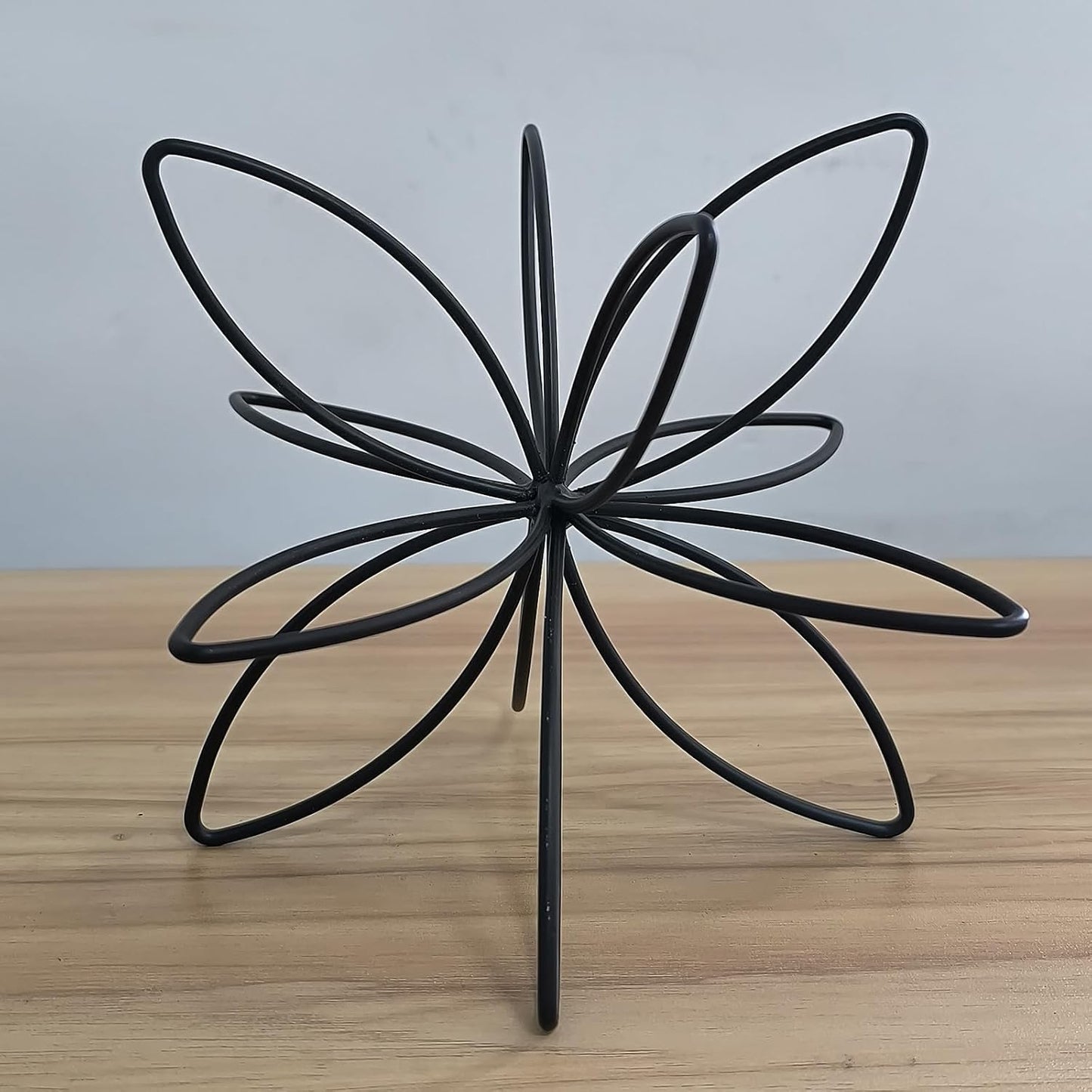 8" Gold Decorative Sphere, Metal Floral Tabletop Sculpture, Abstract Tabletop Decorative Ball for Home Metal Sphere Decor