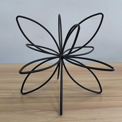 8" Gold Decorative Sphere, Metal Floral Tabletop Sculpture, Abstract Tabletop Decorative Ball for Home Metal Sphere Decor