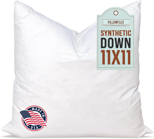 Pillowflex Synthetic Down Pillow Insert - 20x20 Down Alternative, Ultra Soft Large Square Throw Pillow, Couch Sham, Bed Sleeping - 1 Decorative Accent Form - Colors A