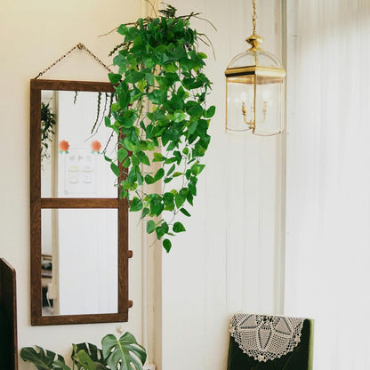 Fake Hanging Plants Vines(2pcs)for Room Decor, Artificial Ivy Greenery Garlands for Home Bedroom Living Aesthetic Kitchen Office Wall Patio Bookshelf,Indoor,Outdoor Farmhouse Decorations(No flowerpot)