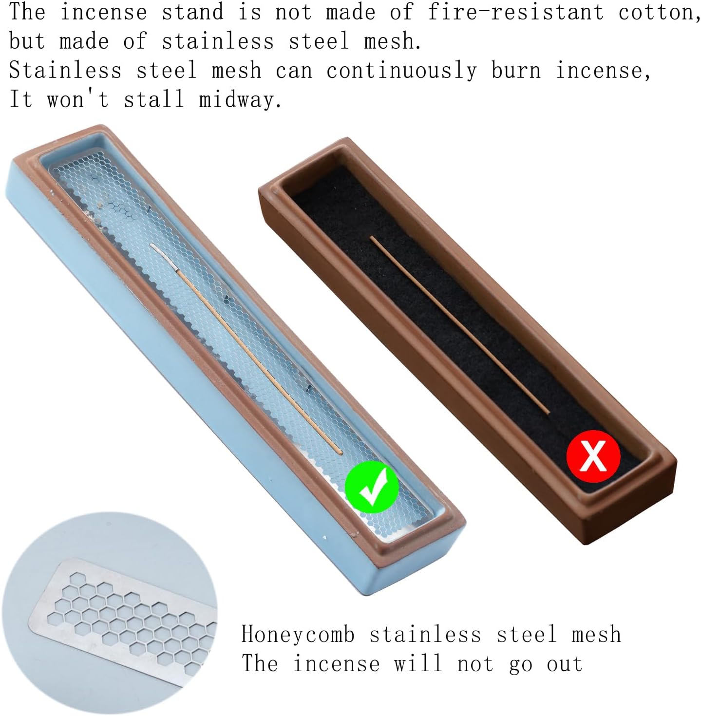 CEREMONY Incense Holder for Sticks, Ceramic Insence-Stick Holder Ash Catcher, Incense Holder Timkburner for Meditation Yoga Spa Room Incense Holder (Lever Brown)