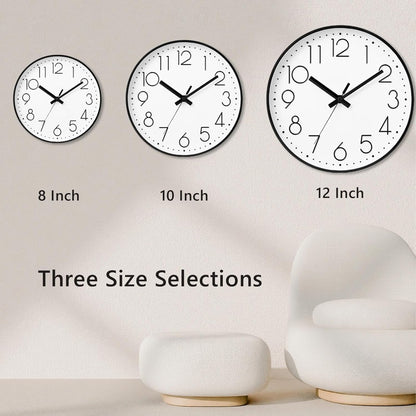 DAXSMY Wall Clock - 8 Inch Silent Non-Ticking Modern 3D Wall Clocks Battery Operated - Decorative Clock for Kitchen, Home Office, Bathroom, Bedroom(Rose Gold)