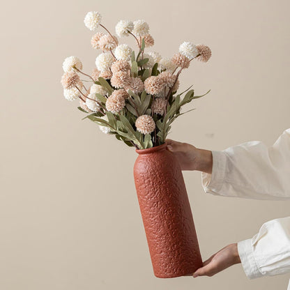 10.4 inches Tall Decorative Ceramic Vase Set, 3 Pieces, Nordic Modern Boho Style, White, Modern Farmhouse for Home Decor (Coffee Mix)