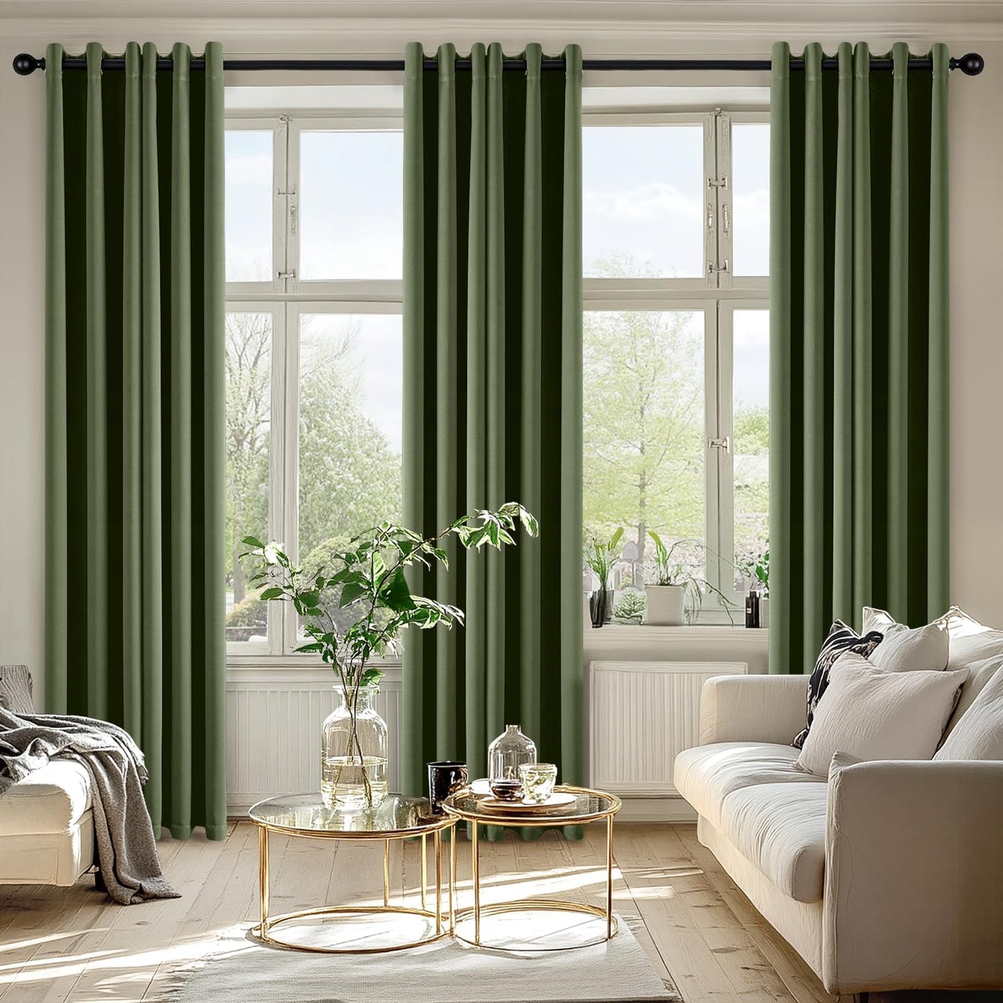 MIULEE Blackout Curtains for Bedroom Living Room 2 Panels, Thermal Insulated Room Darkening Drapes Grommet Noise Reducing Light Blocking Window Treatments 63 Inches Long 40x63 Inch Black - Colors B