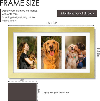 DUENPY 14x26 Collage Picture Frame 4x6 Collage Picture Frame Displays Twelve 4x6 inch Photos Available Horizontal Wall Mounting Display and Vertical Black - Colors A