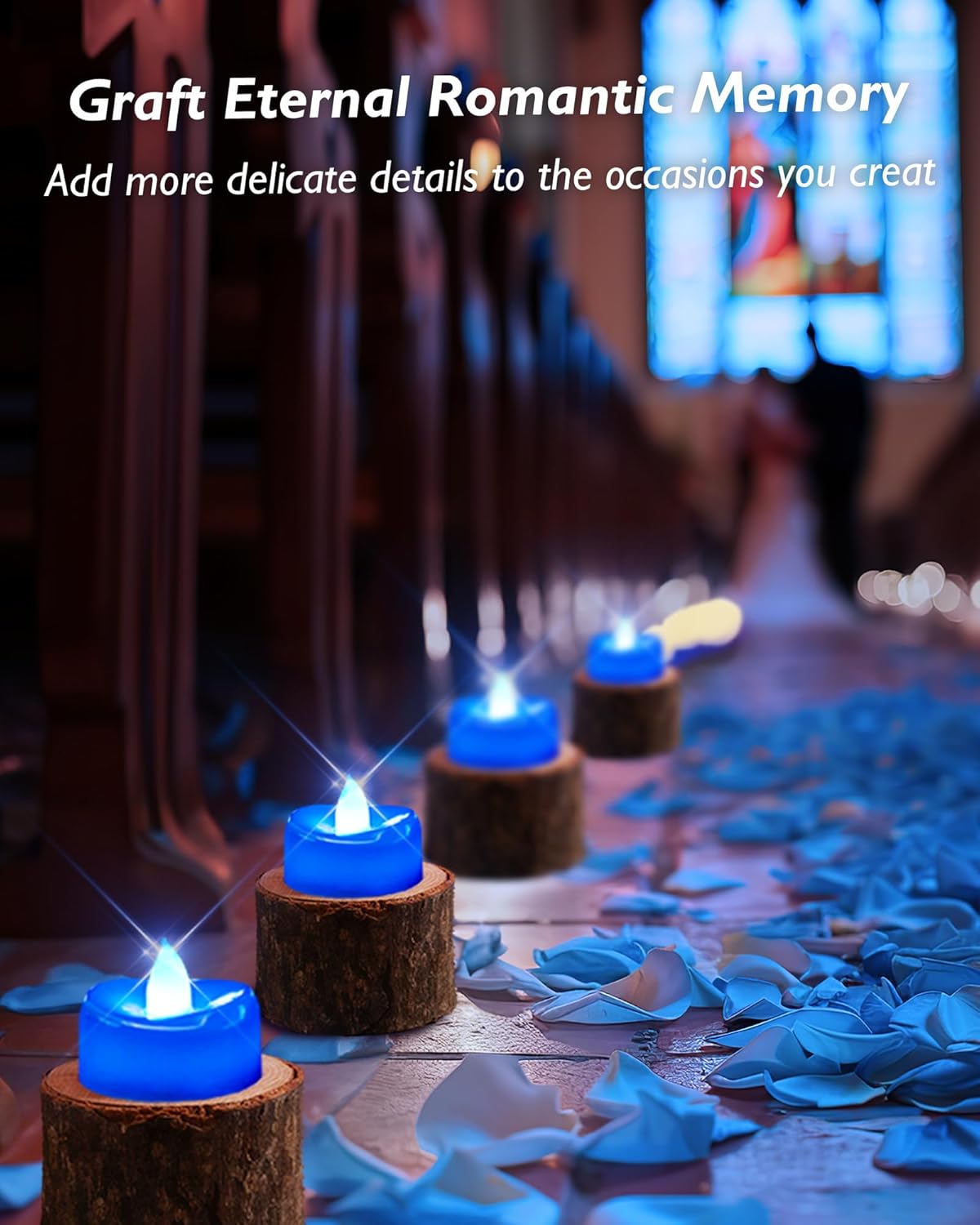 merrynights LED Candles, Tea Lights Candles Battery Operated Bulk, 50-Pack Long-Lasting 200 Hours Flameless Tealight Candles, Realistic Tea Lights for Christmas Halloween Wedding, 1.5'' D X 1.25'' H