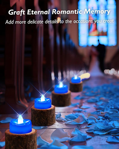 merrynights LED Candles, Tea Lights Candles Battery Operated Bulk, 50-Pack Long-Lasting 200 Hours Flameless Tealight Candles, Realistic Tea Lights for Christmas Halloween Wedding, 1.5'' D X 1.25'' H