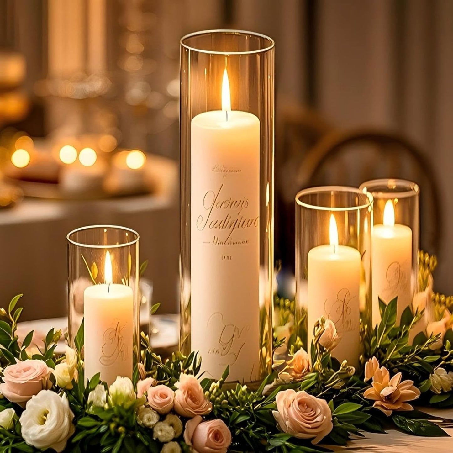 TBWIND 12pcs Glass Cylinder Vases for Centerpieces, 6 Inch Clear Flower Vases for Wedding Decorations and Indoor Home Decor, Hurricane Candle Holder for Table Shelf, Party