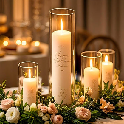 TBWIND 12pcs Glass Cylinder Vases for Centerpieces, 6 Inch Clear Flower Vases for Wedding Decorations and Indoor Home Decor, Hurricane Candle Holder for Table Shelf, Party