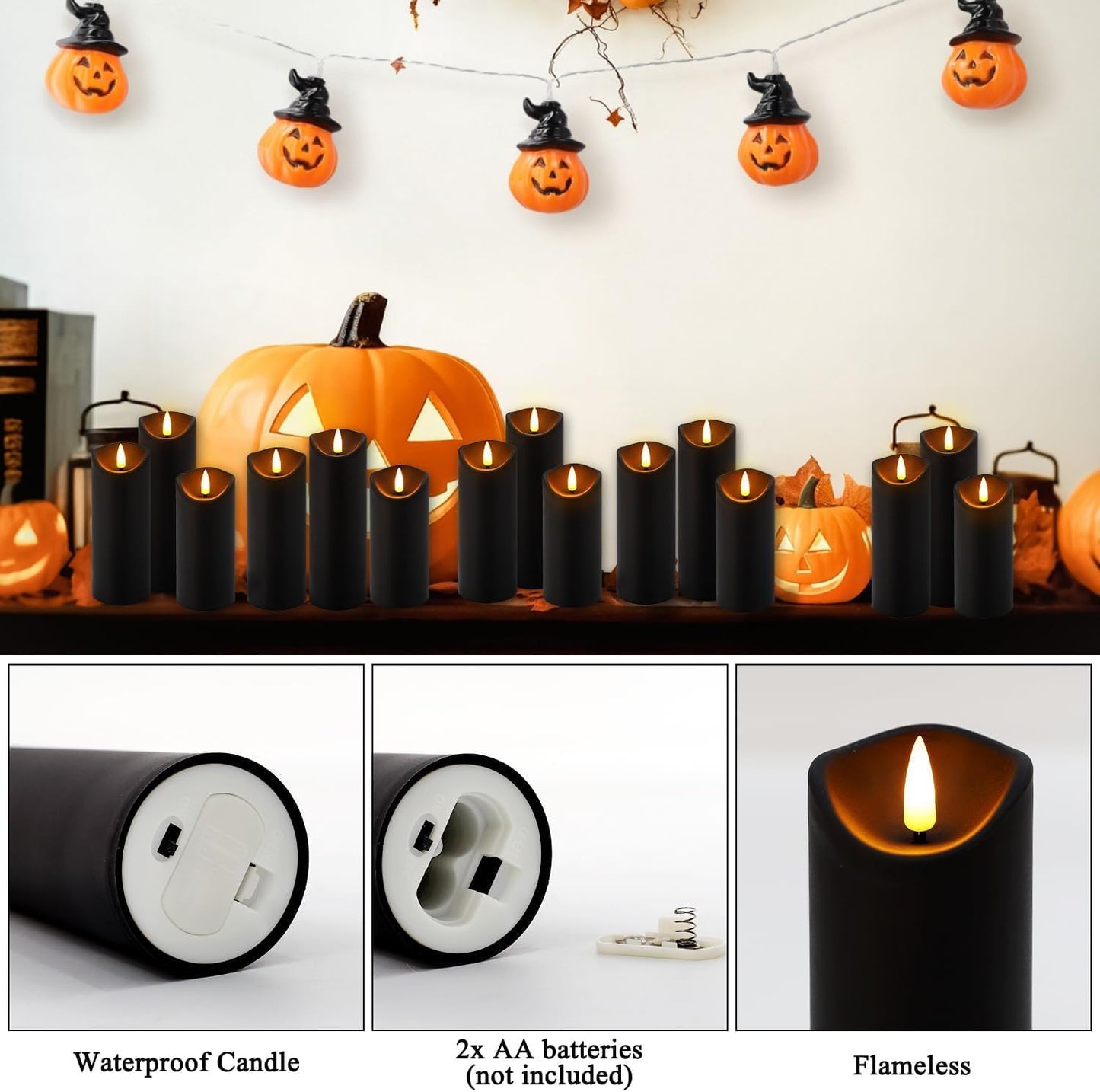 48- Pack of 3 Sizes of LED Flameless Candles.This Candle is Suitable for café, Fancy Restaurant, Bookstore and Other Scenes to Create a Relaxing and Romantic Atmosphere.