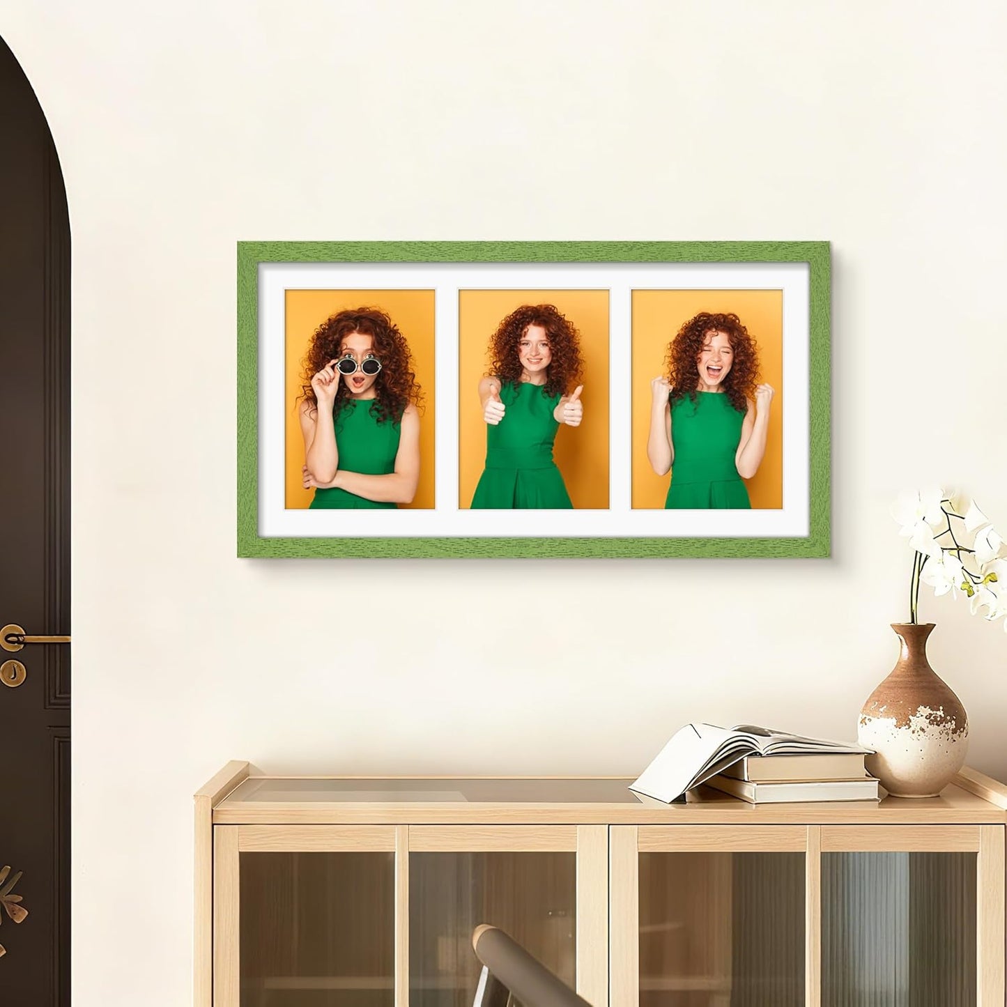 DUENPY 14x26 Collage Picture Frame 4x6 Collage Picture Frame Displays Twelve 4x6 inch Photos Available Horizontal Wall Mounting Display and Vertical Black - Colors B