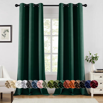 MIULEE Blackout Curtains for Bedroom Living Room 2 Panels, Thermal Insulated Room Darkening Drapes Grommet Noise Reducing Light Blocking Window Treatments 63 Inches Long 40x63 Inch Black - Colors A