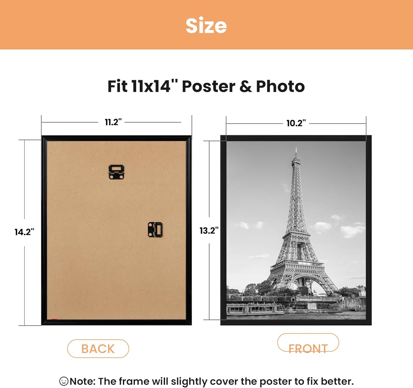 upsimples 24x36 Poster Frame Black 3 Pack, Scratch-Proof Picture Frames 24 x 36 for Photo Gallery - Slide-In Strips, Horizontal or Vertical Wall Mounting