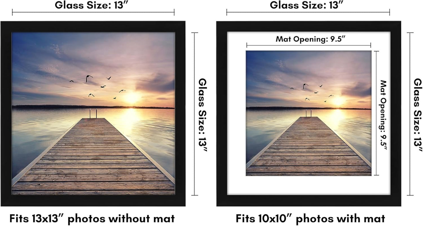 Americanflat 8x10 Picture Frame with Shatter-Resistant Glass - Use as 5x7 Frame with Mat or Display 8x10 Photo Without Mat - Signature Collection - Picture Frames for Tabletop and Wall Display - Black