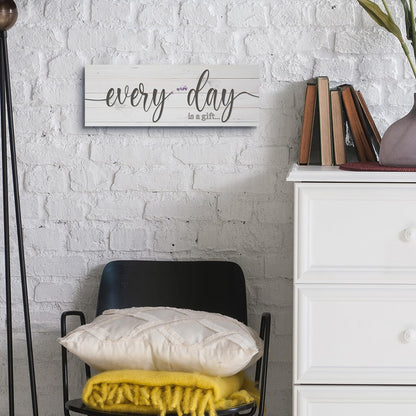 Quotes Wall Decor Enjoy the Little Things Sign Family Wall Signs Canvas Prints Rustic Wooden Wall Art Wood Pictures for Living Room Bedroom Office Home Decor, 6 X 17 Inch Framed