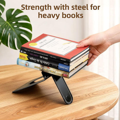 HappyHapi Book Ends, Metal Bookends for Shelves, Non-Skid Book End to Hold Books, Black Book Stopper/Holder for Office Home Kitchen, 5.7X 4.9 X 6.5 in, 3 Pair(6 Pcs, Large)