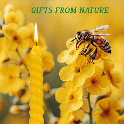 5 Inch Spirat Tapared Candles 10 Pack,0.78" Diameter Ivory Naturel Bee Candles Candlestick,7 Hours Long Lasting Smokeless and Unscented for Home Decoration