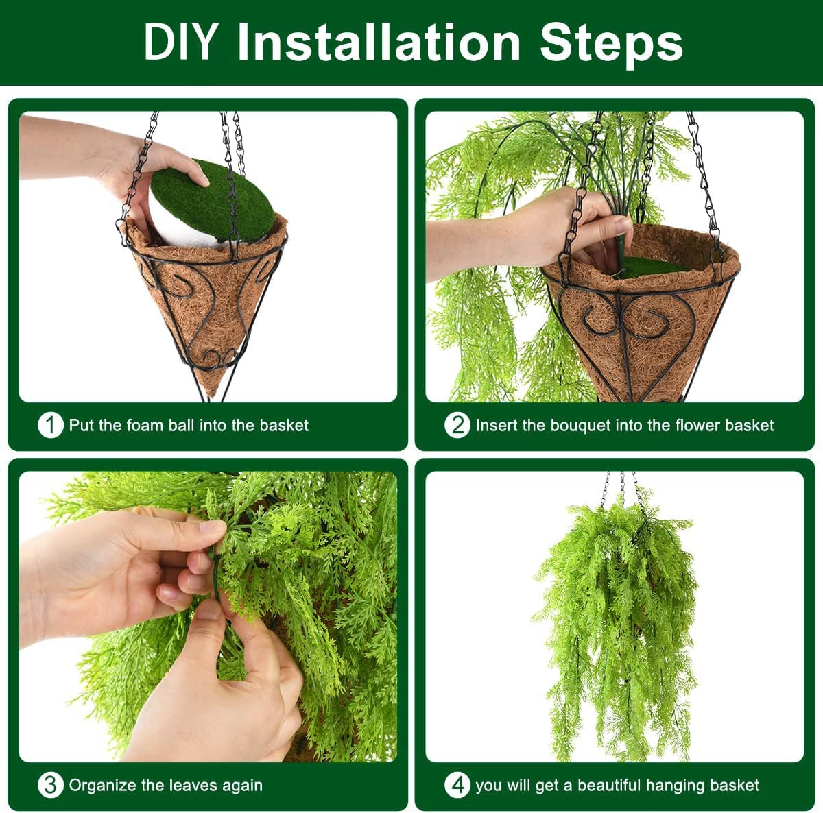 ZFProcess Artificial Faux Hanging Plants Basket for Spring Summer Outdoor Decoration, Fake Eucalyptus Plant UV Resistant Look Real for Outside Porch Home Patio Balcony Yard(Eucalyptus)