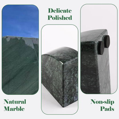 Karibiber Travertine Bookends for Heavy Books, Marble Decorative Bookends for Shelves, Heavy-Duty Stone Book Ends for Hardback Book & Cookbooks, Unique Book Stopper & Holder, Travertino Italy