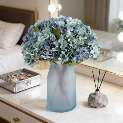 Kimura's Cabin 6pcs White Hydrangea Artificial Flowers Silk Fake Hydrangeas Faux Hydrangea Flowers with Stems for Wedding Bouquets Arrangement Home Table Centerpieces Baby Shower Party Decoration