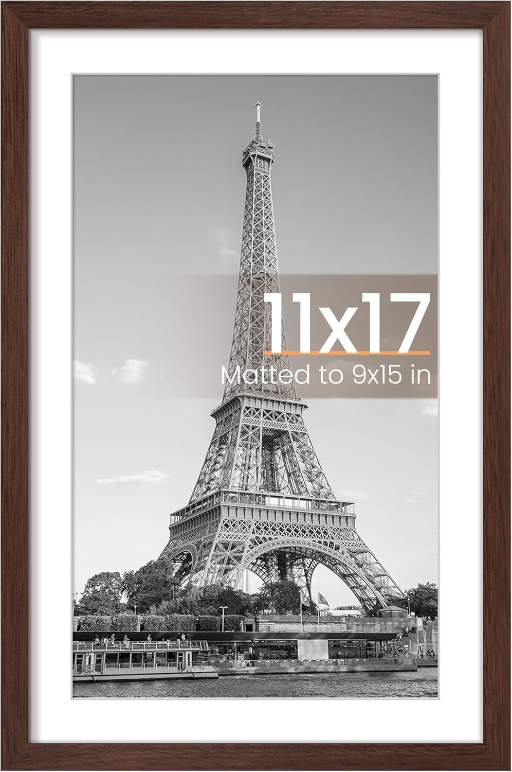 upsimples 8x10 Picture Frame, Display Pictures 5x7 with Mat or 8x10 Without Mat, Wall Hanging Photo Frame, Black, 1 Pack - Colors B