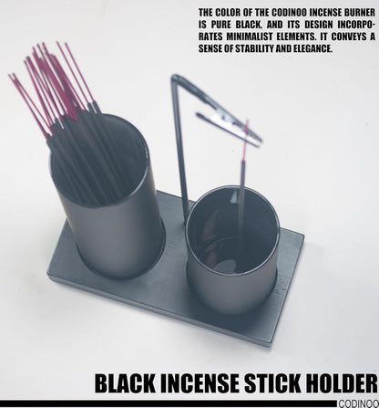 2 in 1 Incense Burner Holder for Sticks,Glass Incense Holder with Storage,Upside Down Incense Holder for Sticks with Glass Ash Catcher for Meditation Yoga Spa Room Home Decor[Full Black]