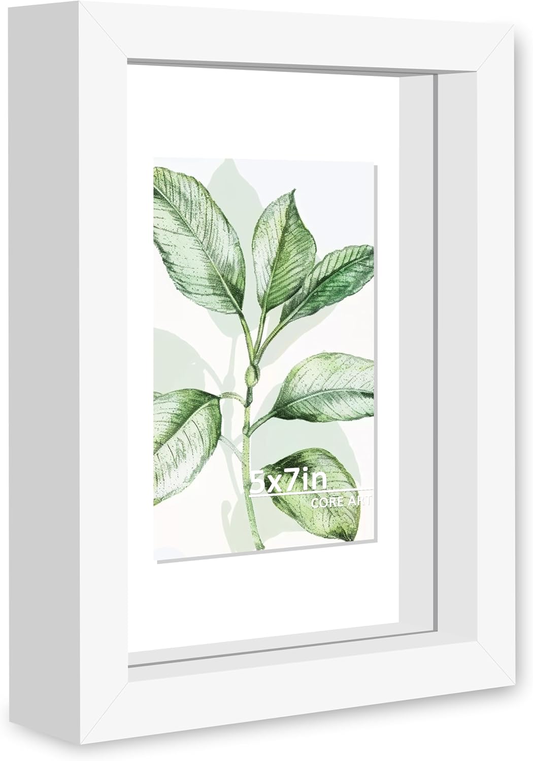 CORE ART 8x10 Floating Picture Frame,Double Plexglass Floating Frame for 5x7,4x6 Pictures,Wall or Tabletop Display,Black
