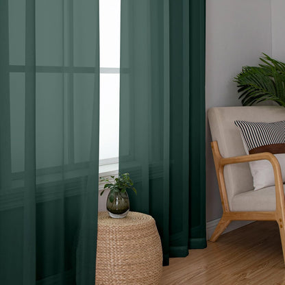 Chyhomenyc Sheer White Valances for Windows 2 Pack, Small Window Curtains for Living Room Bathroom Cafe Laundry Basement, Modern Top Dual Rod Pocket Voile Curtain, 42W x 14L inches, White - Colors B