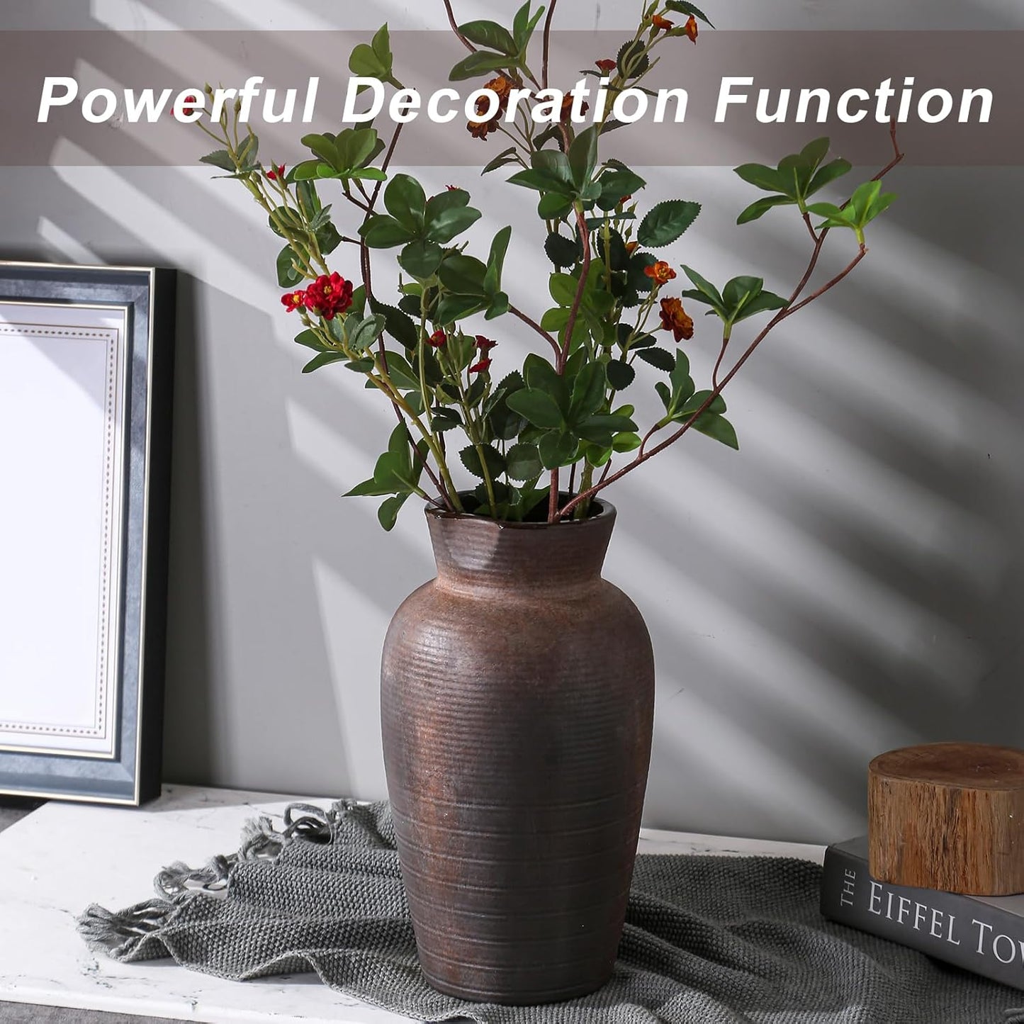 Rustic Vases for Home Decor. Ceramic Vase for Dining Table Decor. Terracotta Decorative Vase 6.1IN. ZSHLXM