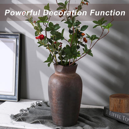 Rustic Vases for Home Decor. Ceramic Vase for Dining Table Decor. Terracotta Decorative Vase 6.1IN. ZSHLXM