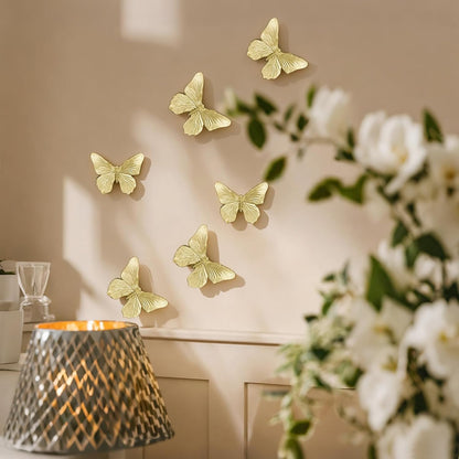 GUSFREUD 3D Butterfly Wall Decor Set – Resin Wall Decorations for Living Room, Bedroom, Garden, Yard, Outdoor and Gallery Walls - Antique Copper - Set of 3