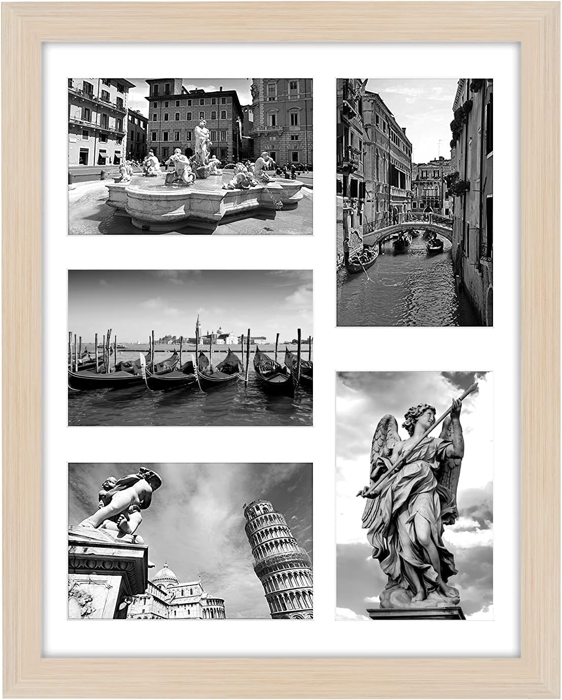 Americanflat 4x6 Collage Picture Frame with Shatter-Resistant Glass - Fits Five 4x6 Photos or Use as One 11x14 Picture Frame - Signature Collection - Collage Frames for Wall Display - Black
