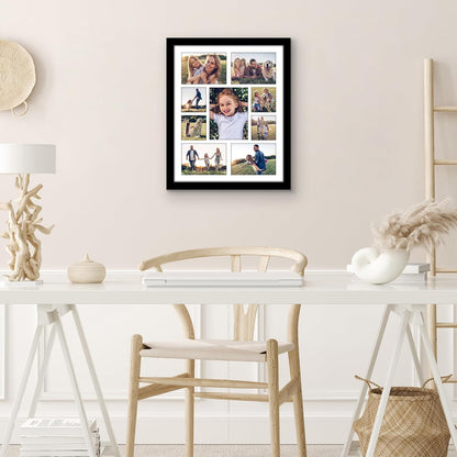 Americanflat 4x6 Collage Picture Frame with Polished Plexiglass - Multi Picture Frames Fit Sixteen 4x6 Photos or Use as One 18x26 Poster Frame for Wall Display - Signature Collection - Black