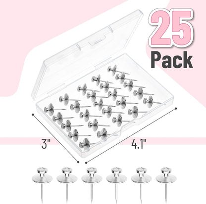 Mr. Pen- Double Headed Picture Hanging Nails, 50 Pack, Black, Push Pins for Wall