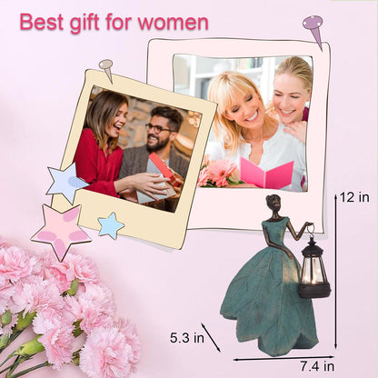 Guichifun Fairy Statue Collection Home Decoration - Leaf Angel Girls Resin Modern Table Decor for Living Room Office Sculpture Decor for Women Indoor Rustic Figurines Gift 5 x 3 x 7.5 Inch